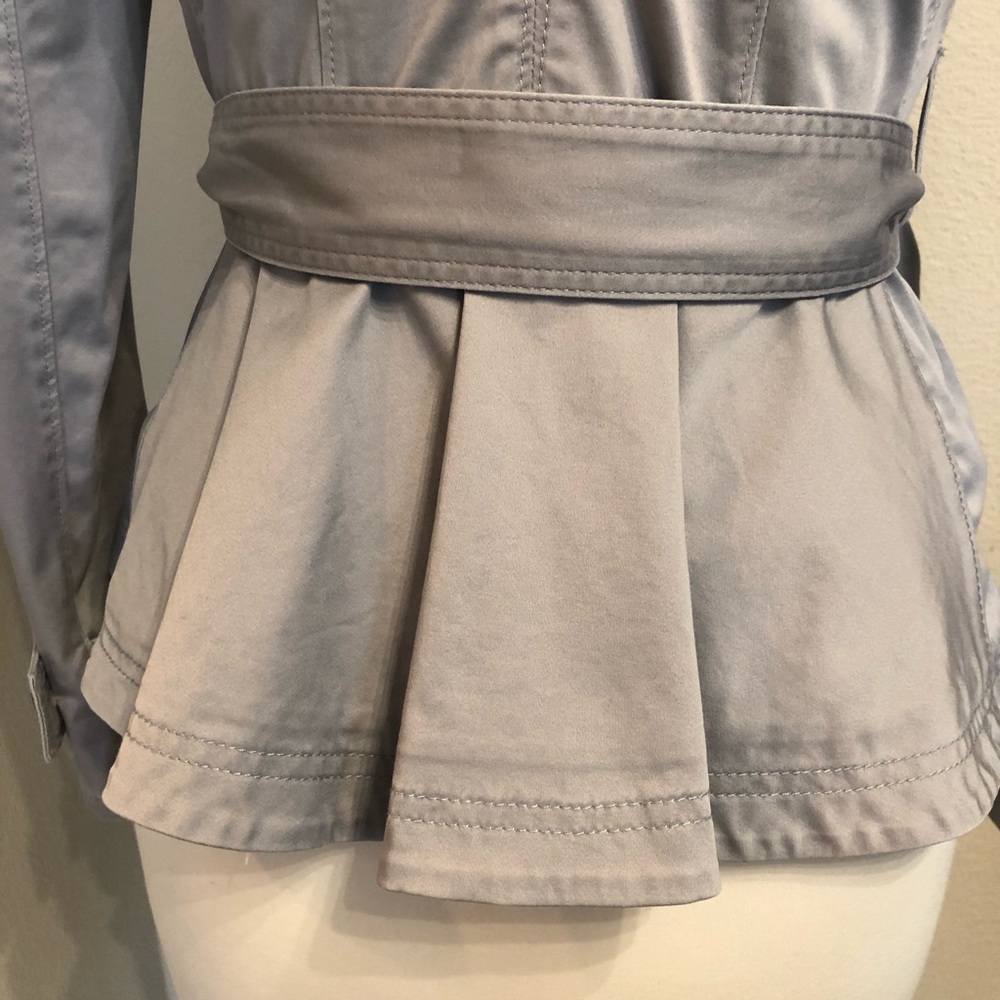Sateen Grey Jacket w Rhinestone Buttons - Picture 6 of 8